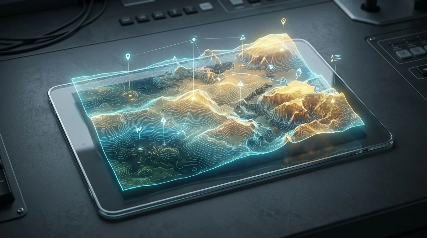 A digital interface showing planetary data for a sci-fi desert world.