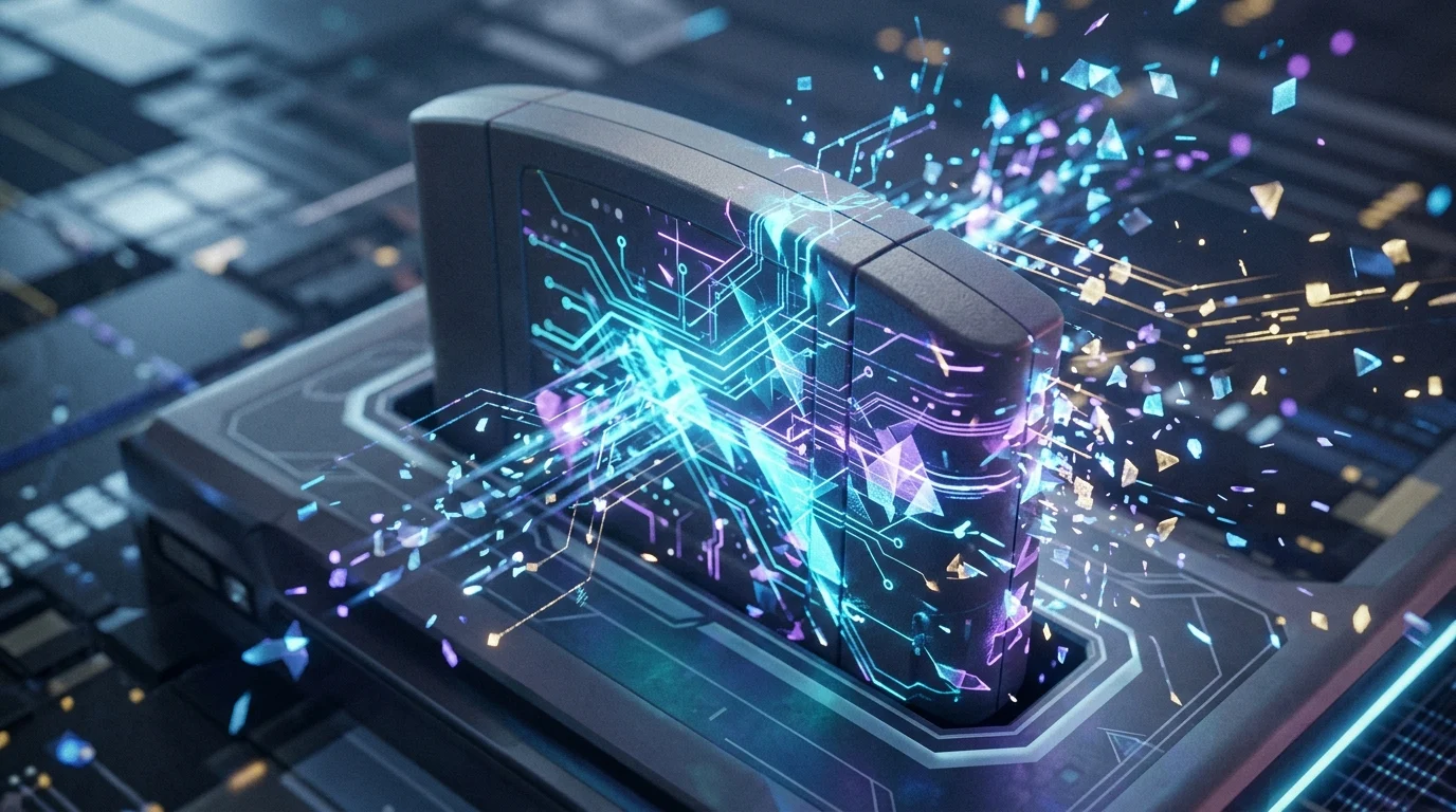 Conceptual visualization of high-performance gaming hardware with glowing light effects.