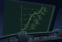 FAA Clears Boeing 737 MAX 10 Certification Hurdle After Software Review Conceptual illustration of an aircraft navigation computer screen displaying flight path data.