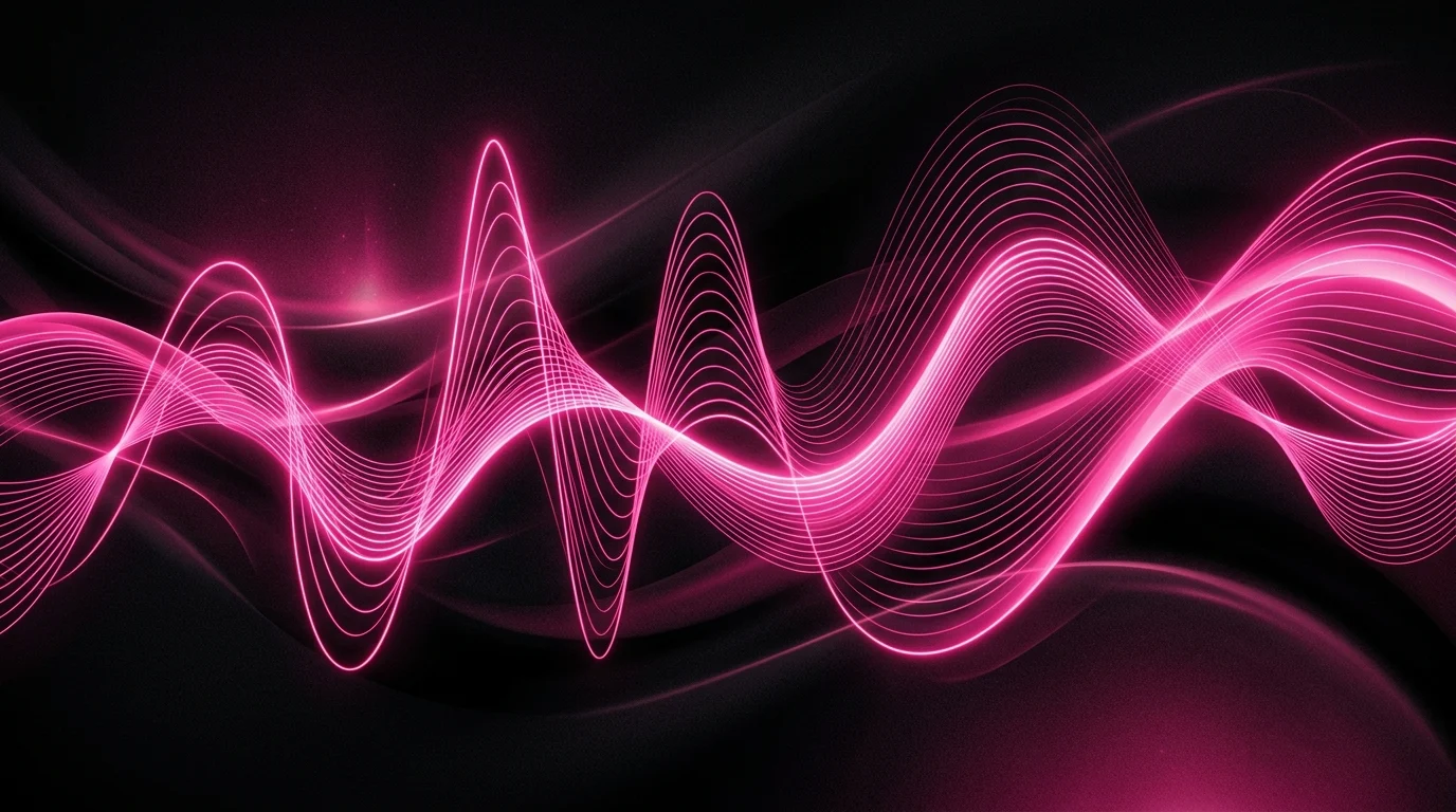 Abstract neon sound wave patterns.