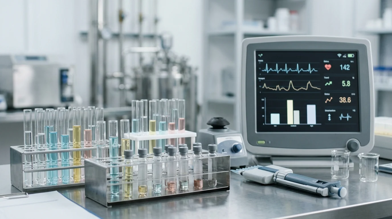 Scientific equipment and diagnostic tools inside a mobile Ebola testing facility.