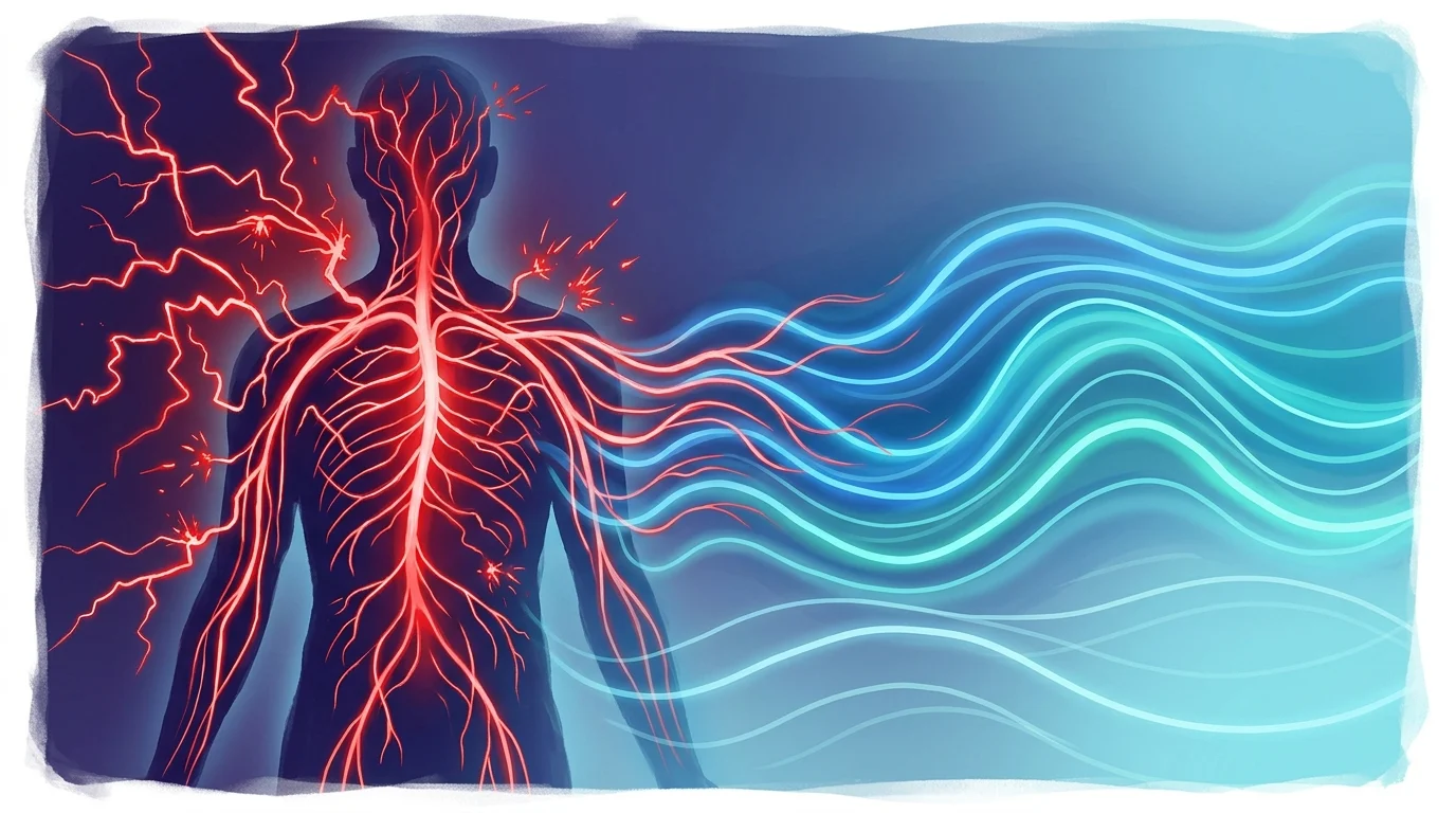 Abstract visualization of physiological stress reduction.