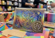 Pokémon TCG 30th Anniversary: How to Get the Mewtwo Promo and New Products A close-up of a holographic collectible trading card showing shimmering light patterns.