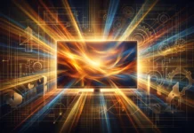 Coyote vs. Acme and Paul Greengrass’s The Uprising Lead Weekend Streaming Releases A conceptual depiction of home streaming with a glowing screen and abstract colorful patterns.