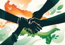 Conceptual illustration of political leadership and alliance in Uttar Pradesh.